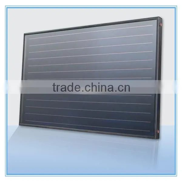 Pressurized flat panel solar hot water heater with blue chorme collector