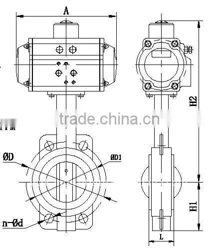 Pneumatic Actuator Valve,Butterfly Valves with Pneumatic actuator,AT Series actuator