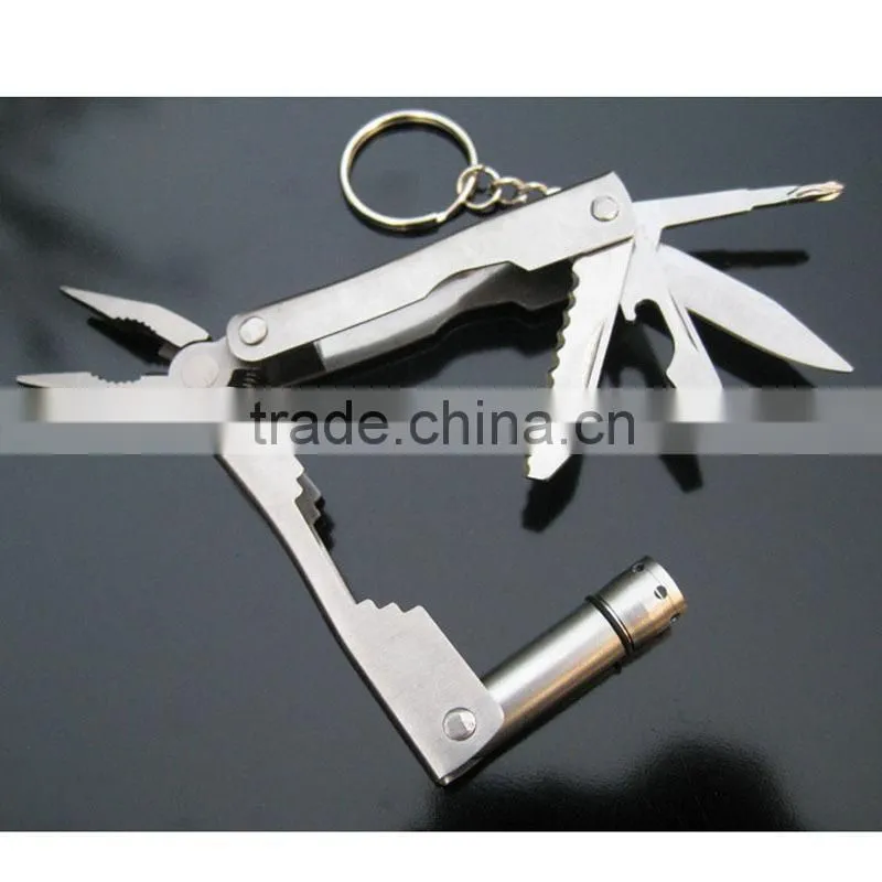 outdoor camping multi functional folding knife with LED