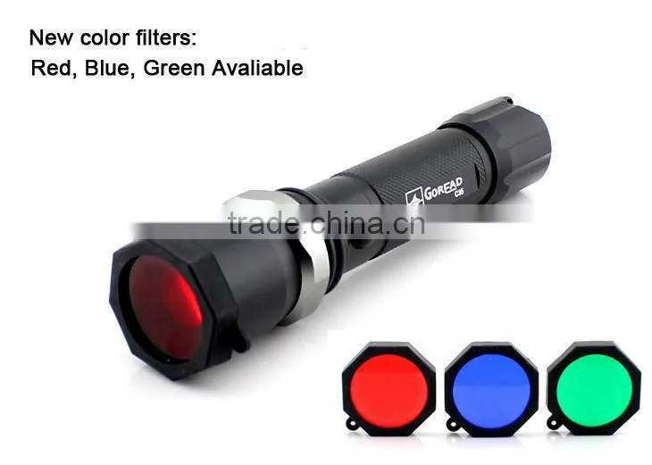 Goread C35 black aluminum high bright zoom Q5 LED 18650 rechargeable flashlight