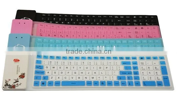Computer 105keys Waterproof foldable silicon wireless bluetooth Keyboard