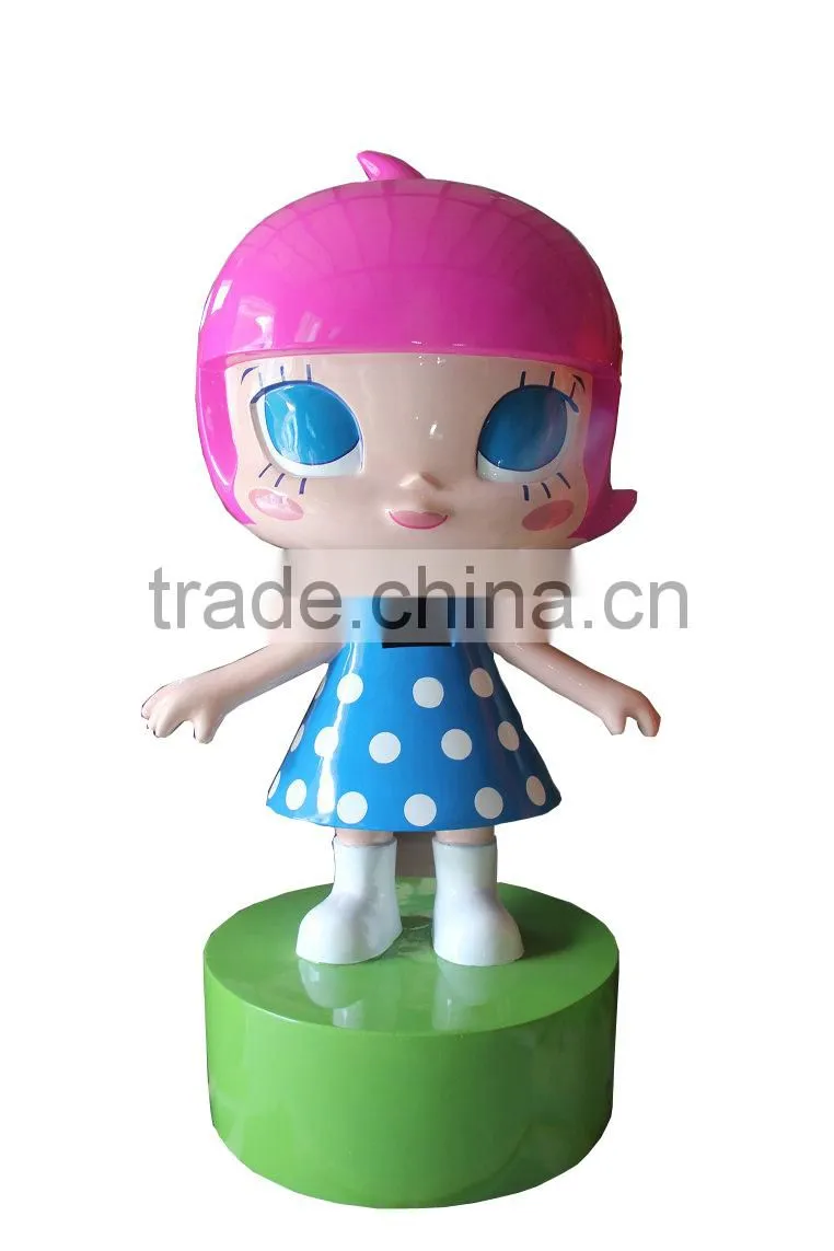 modern resin cartoon little girl garden statues