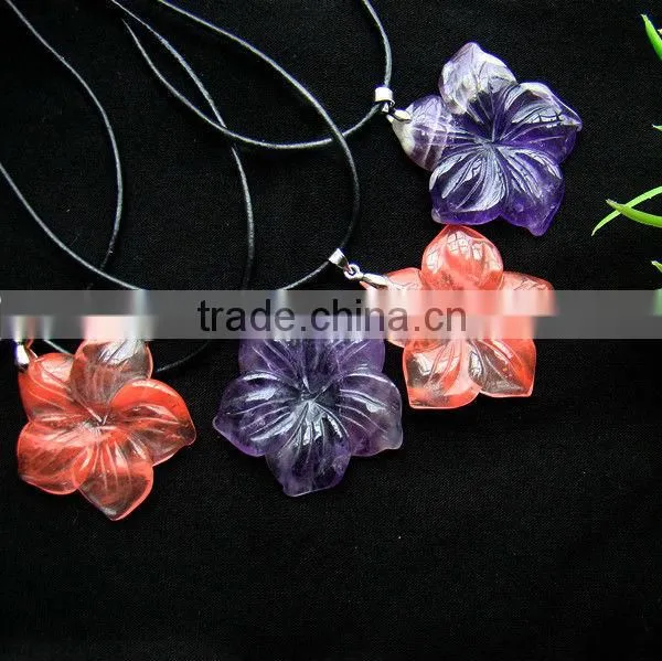 wholesale red glass artificial flower pendant handicrafts