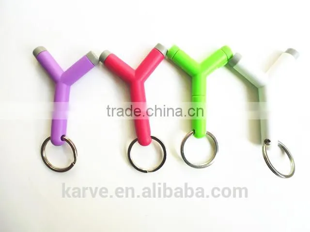 hot sale keychain dual audio splitter high quality headphone sound splitter 3.5mm audio headphone jack splitter
