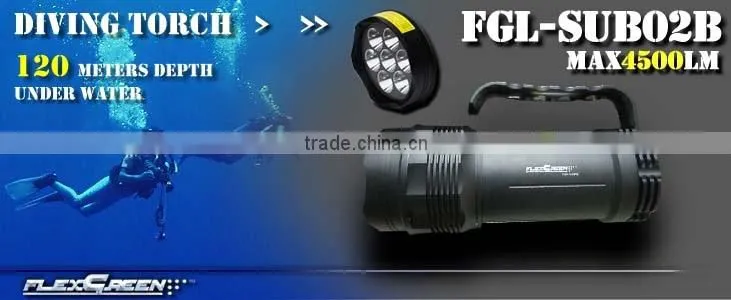 4500lumen rechargeable 7 xml T6 led diving flashlight