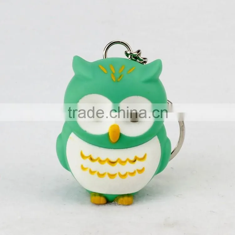 Plastic LED Owl Keychains with Sound