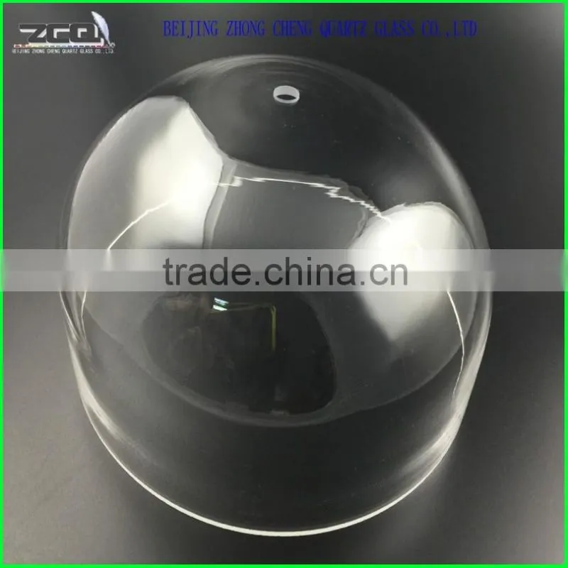 High quality quartz glass bell jar with a hole on the top