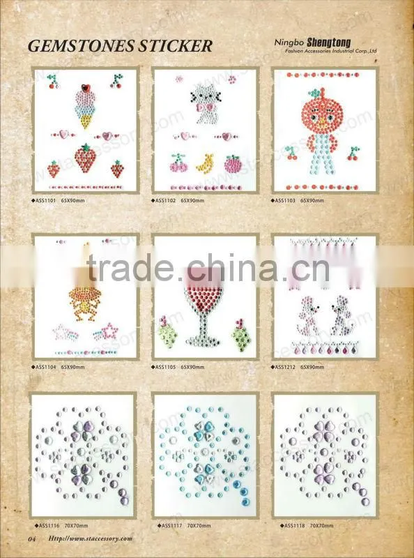 Rhinestone skull stickers 3d skull sticker