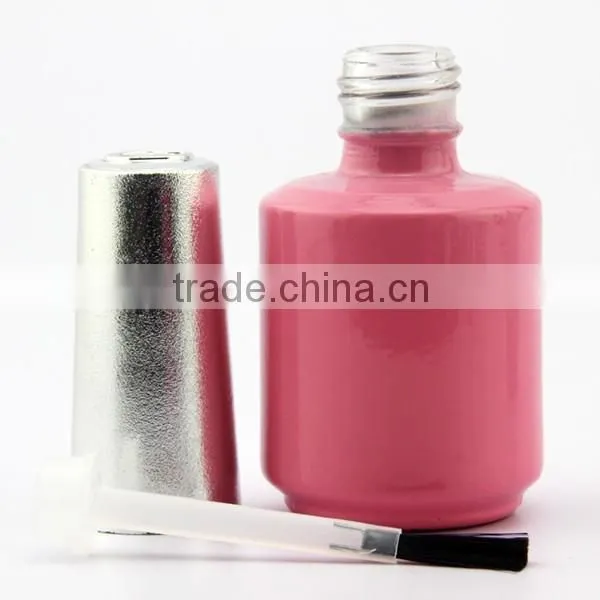 round empty gel nail polish glass bottle/container uv
