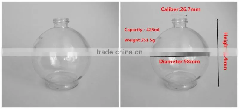 425ml clear round glass wine bottle for Alcohol drinking botle