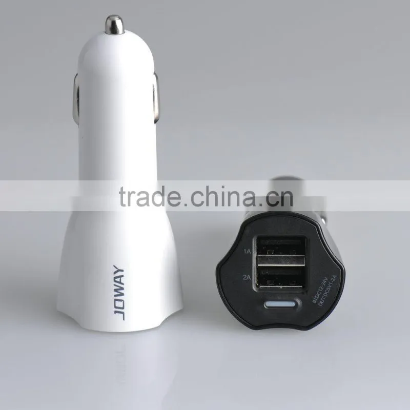 fast charging dual port car usb charger with RoHs CE FCC
