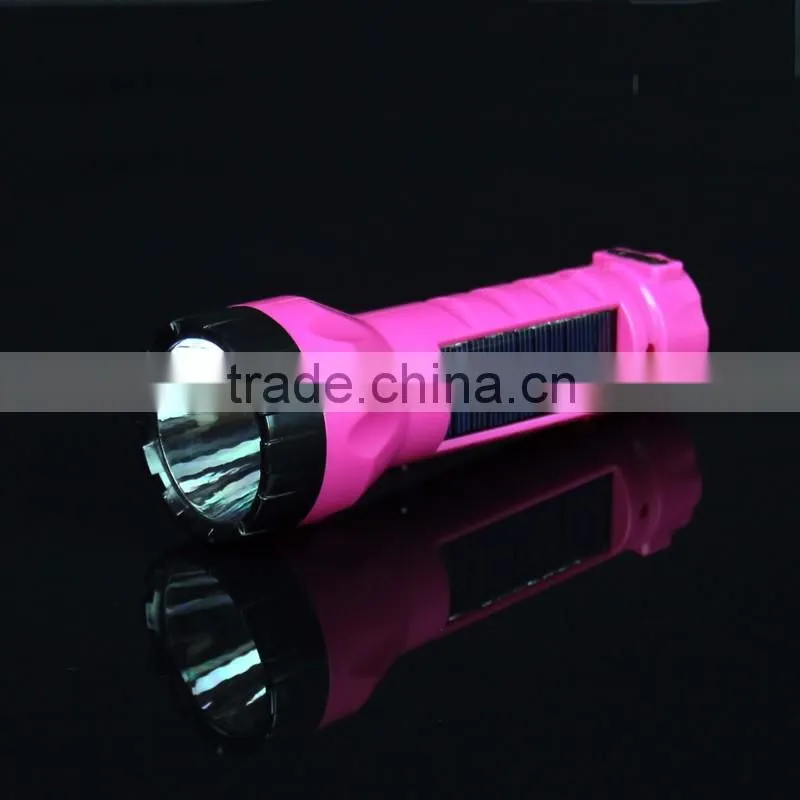 Solar Led Torch Flashlight Electronic Plastic Tactical