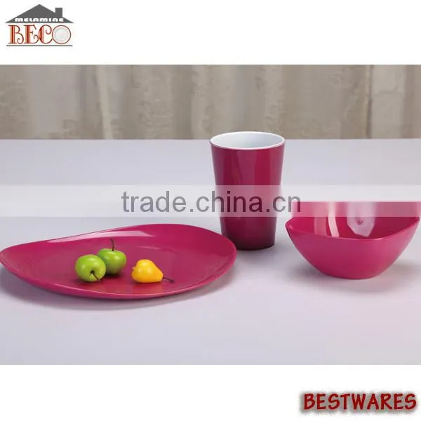Melamine dinnerware set,solid color tableware set,plasric dinner set