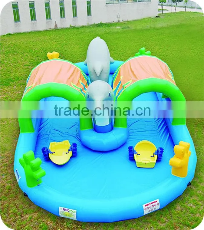 Cheer Amusement children indoor inflatable water game - inflatable airtight dolphin pool