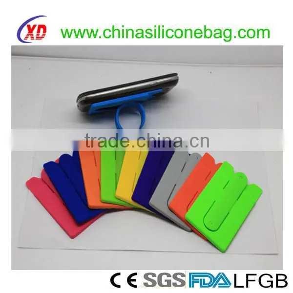 Smart wallet mobile card holder with stiker silicone card holder