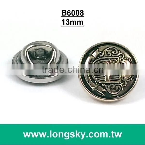 (#B3189) Royalty theme pattern antique brass plated button with shank back