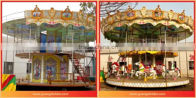 So amazing! luxury playground merry go round horses rides for sale with LED lights