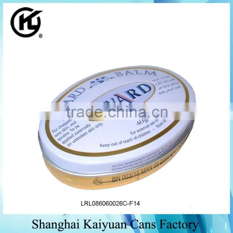 High Quality Oval Gift Tea Food Tin Can Box (various lids and printing)