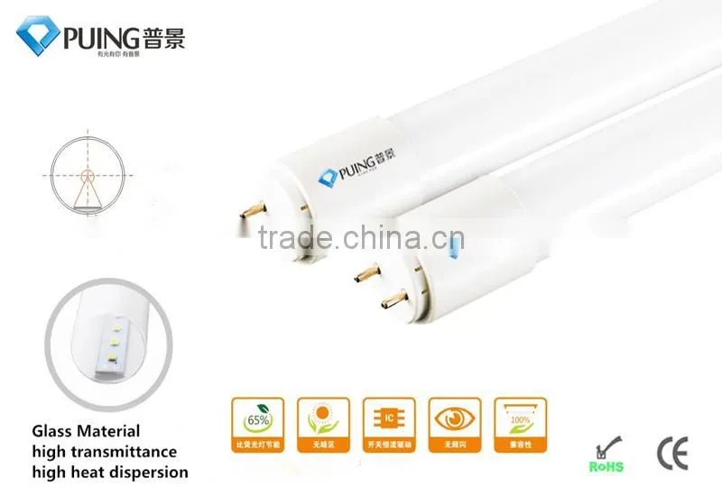 Hot sell 18w 4ft glass cover 360 degree led tube light CE ROHS approved
