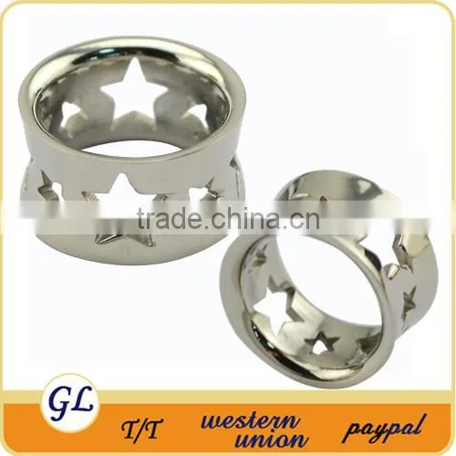 TP01974 casting body piercing star flesh tunnels , stainless steel flesh tunnel