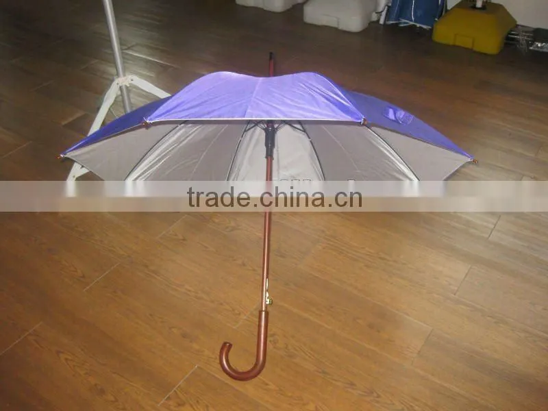 Good UV protection, 190T polyester with silver coating, straight sun and rain umbrellas