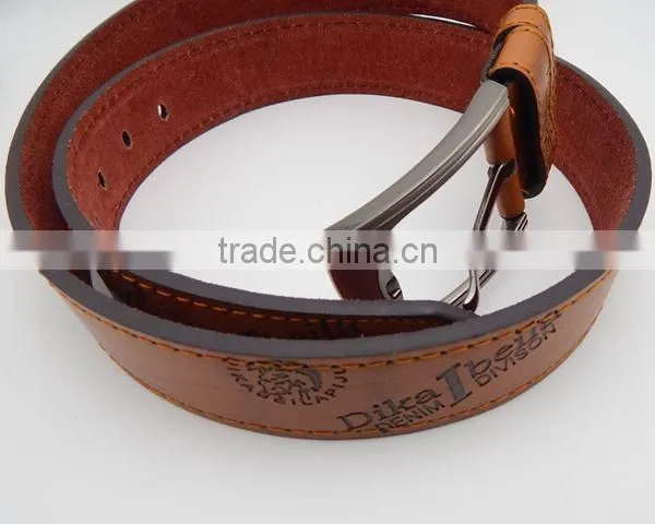 brown color cheap price PU leather belt for men cow hide factory direct eco-friendly material