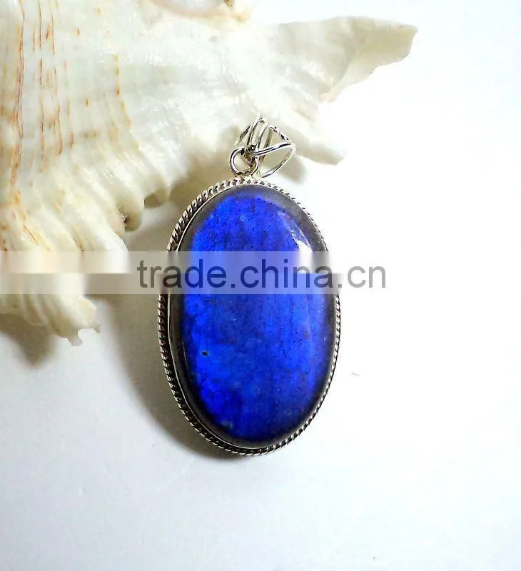 Rainbow Moonstone Cabochon Oval 925 Sterling Silver Pendants , Designer Silver Pendants, Fashionable Silver Pendant