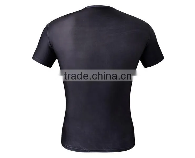 OEM Factory Wholesale High Quality Marvel Superhero Clothes Compression Tights T Shirt 3D Printing Men Tops