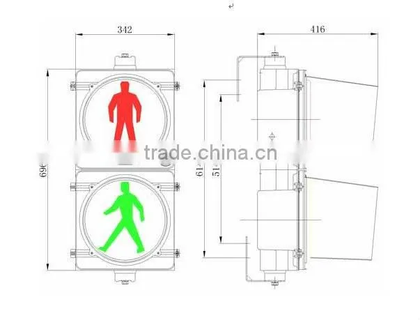Led Pedestrian traffic signal lighting