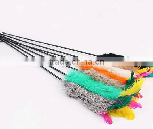 Feather Funny Cat Kitten Toy Tiggerling tickerling Tickle Stick Dangling Fur Toy
