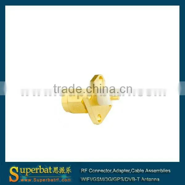 SMA 4 hole panel mount Plug with extended dielectric&solder compression connector rg6