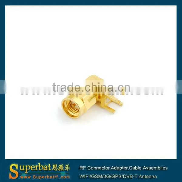 SMA pcb mount connector thru hole Plug right angle