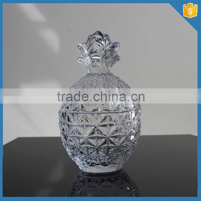 Christmas Gift pineapple shaped glass crystal candle jar