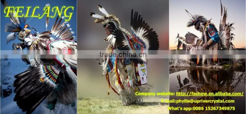 Indian Hat Decoration Brown And White Big Eagle Feather