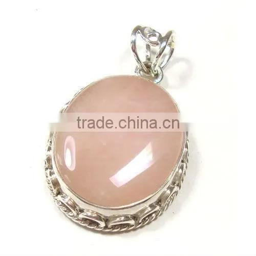 Genuine tibetan turquoise gems pendant 925 sterling silver