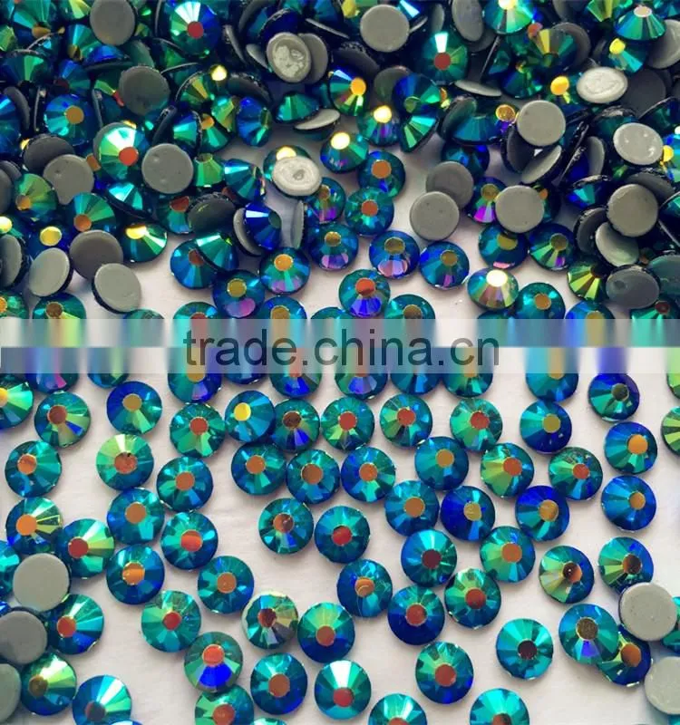 well coatting high quality strong glue 5mm montana AB garment designing hotfix rhinestone