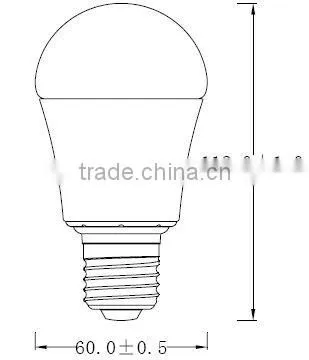 CE ROHS FCC Approval 80lm/W E27 7W LED Bulb China