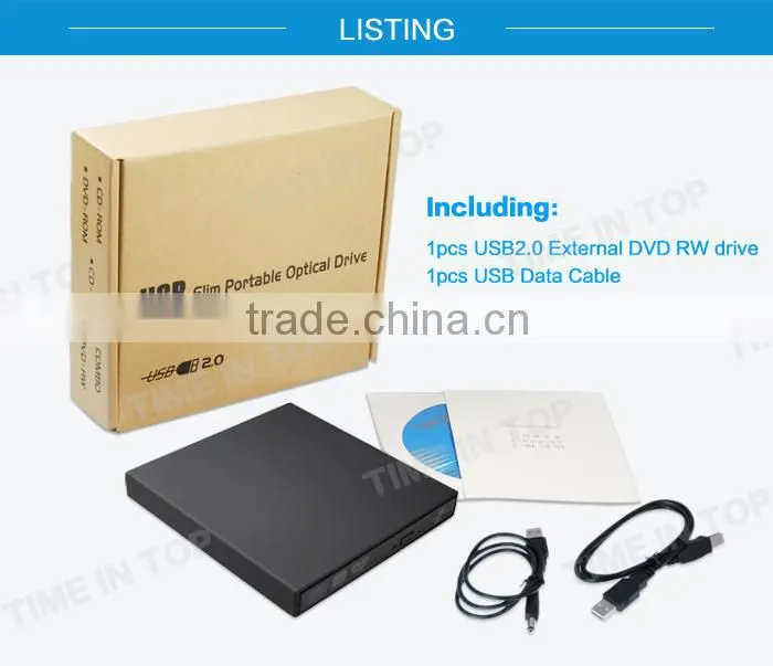 External Lightscribe USB2.0 DVD RW Drive for Notebook