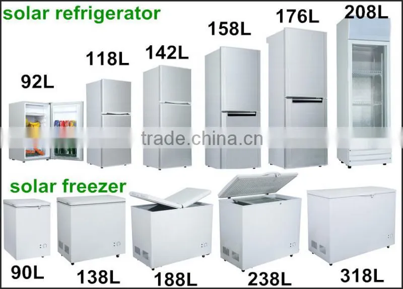 Solar and Electricity Power Source DC Compressor Solar Refrigerator