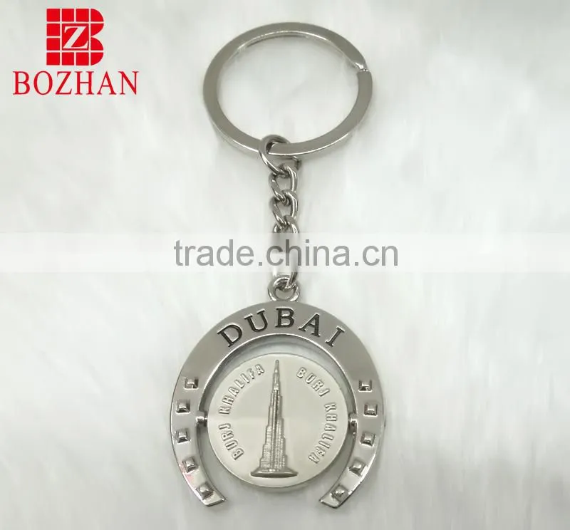 ODM & wholesale embossed spinning metal keyring