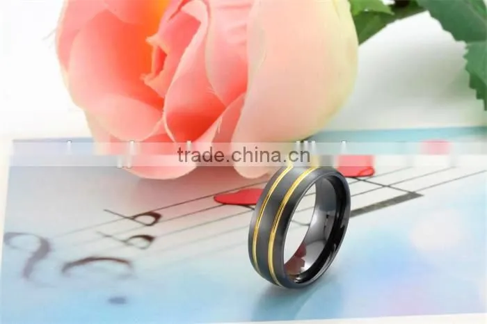 2015 New black diamond ceramic rings for engagement