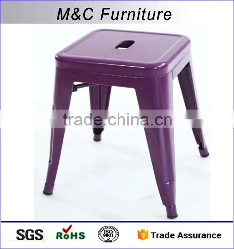 Good quality purple powder coated steel chair with four legs