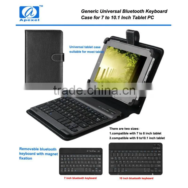 7 -10.1 inch Bluetooth keyboard case with IOS + Android + Window systems