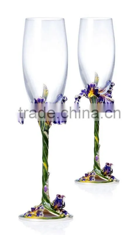 RORO Felicity iris enamel crystal glass wine glass champagne glass