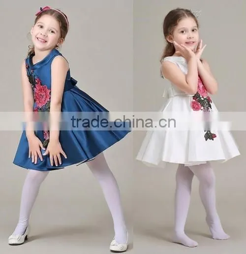 2016 summer hot sale embroidered baby dress top quality Europe style kids clothes girl dress