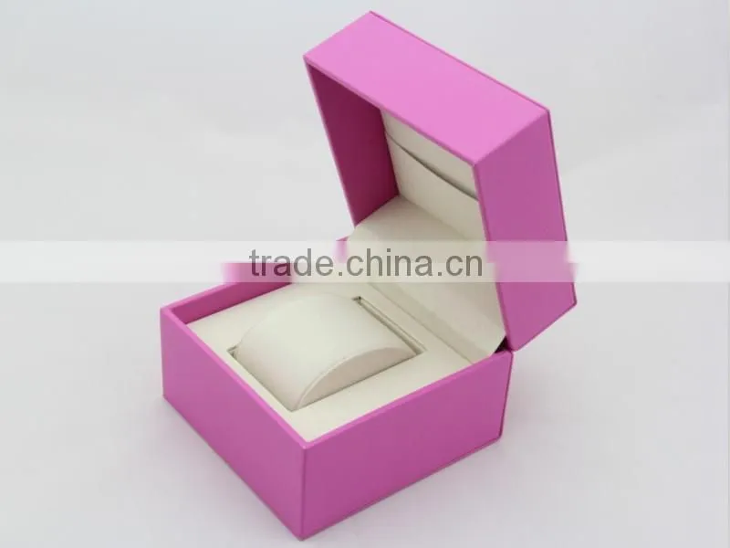 Lovely pink leather watch packaging box for women