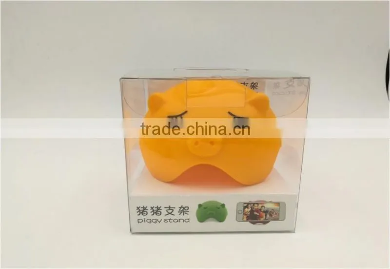 cute silicone pig mobile phone holder desktop holder fashion design custom LOGO print