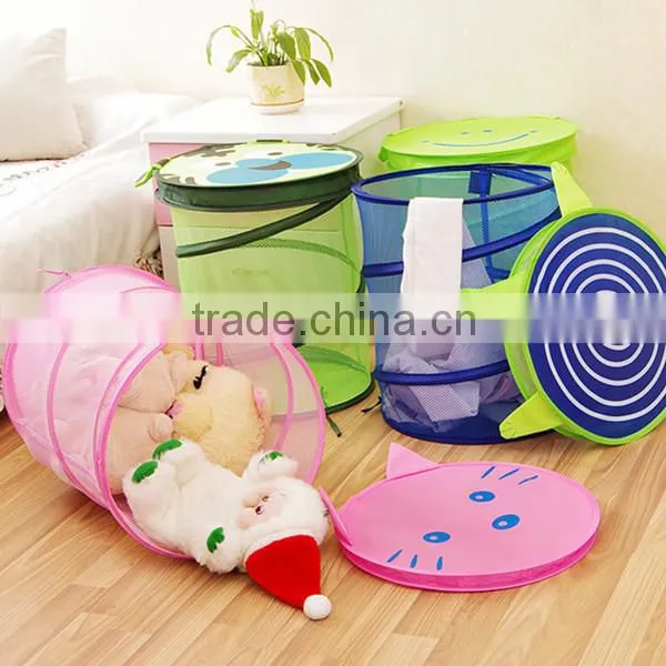 Mesh Pop-up Basket for with Cover for laundry, storage