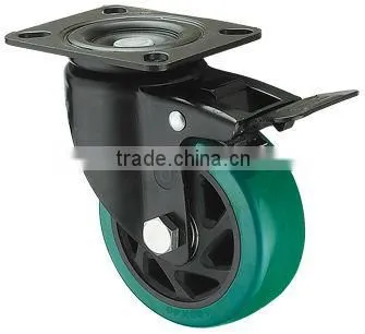 High Qualtiy Heavy-medium Duty Diamond Polyurethane Top Plate Rigid Casters
