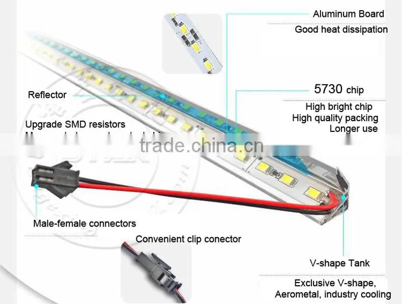 30cm LED Bar Lights SMD5730 12V 72/90 leds/m Aluminium Cell Phone/Jewelry/Watch Cabinet Showcase Counter LED Hard Rigid Strip
